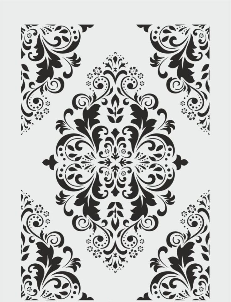 Damask Desen Stencil Şablon (35x50) DA-028
