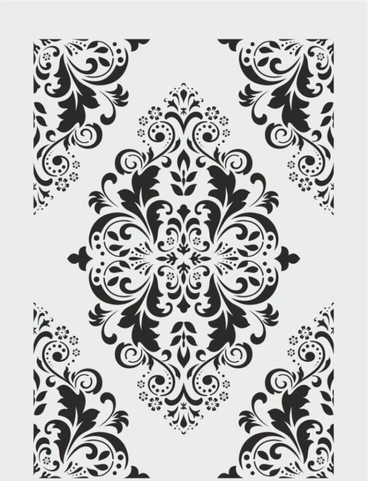 Damask Desen Stencil Şablon (35x50) DA-028