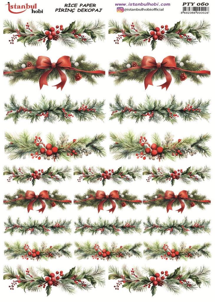 Pirinç Dekopaj Kağıdı 30x42cm PTY-060 Yılbaşı