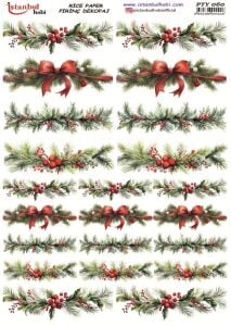 Pirinç Dekopaj Kağıdı 30x42cm PTY-060 Yılbaşı