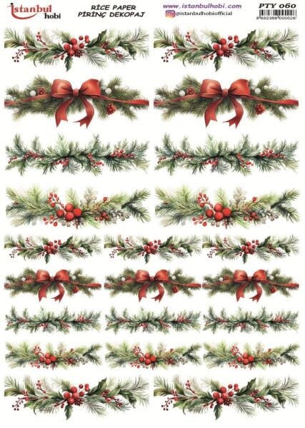 Pirinç Dekopaj Kağıdı 30x42cm PTY-060 Yılbaşı