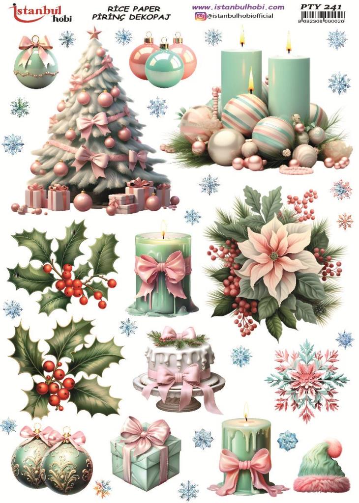 Pirinç Dekopaj Kağıdı 30x42cm PTY-241 Yılbaşı