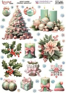 Pirinç Dekopaj Kağıdı 30x42cm PTY-241 Yılbaşı