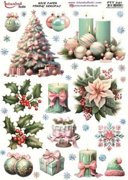Pirinç Dekopaj Kağıdı 30x42cm PTY-241 Yılbaşı