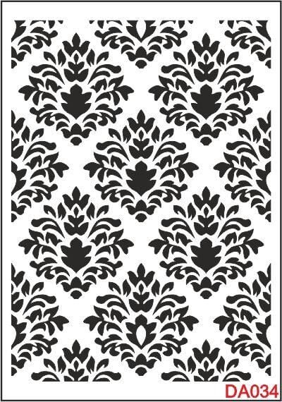 Damask Desen Stencil Şablon (25x35) DA-034