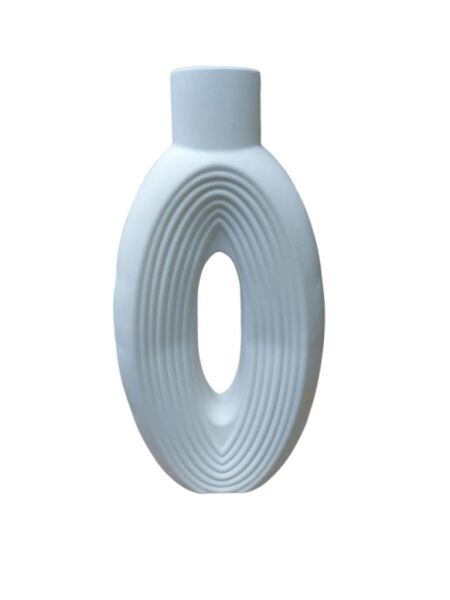 Çizgili Büyük Oval Vazo 27x14cm