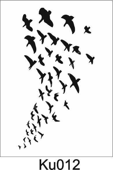 Kuş Temalı Desenler Stencil Şablon (21x30) KU-012