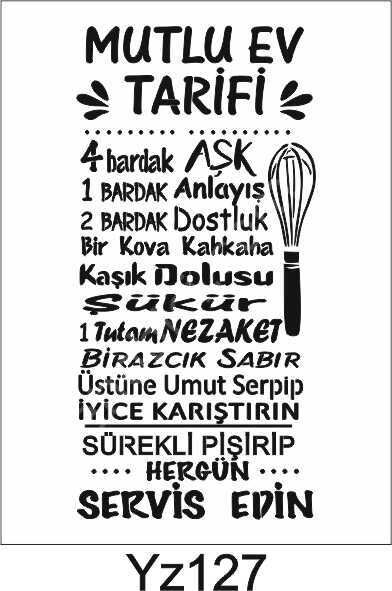 Yazı Desenler Stencil Şablon (30x50) YZ-127