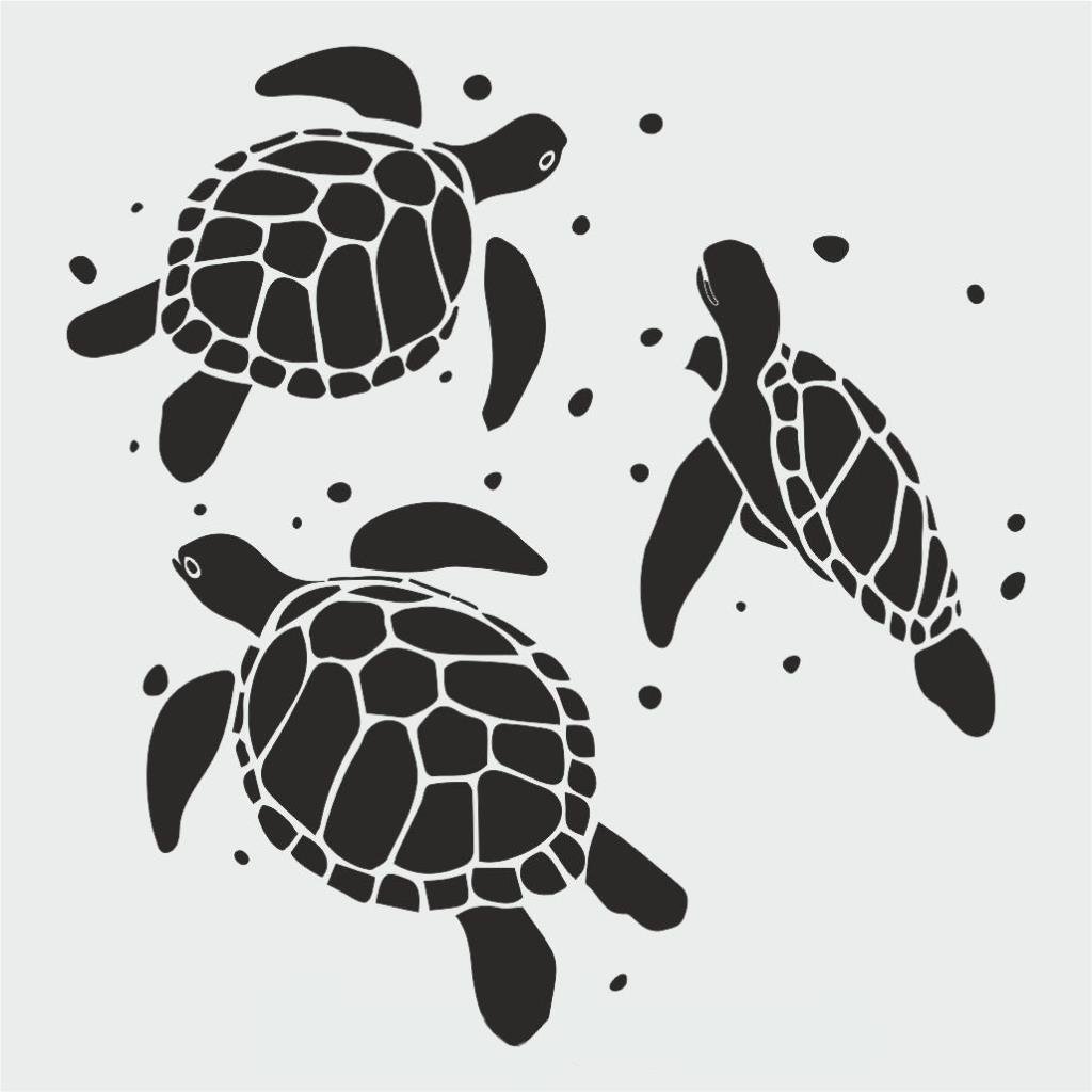 Deniz Temalı Desen Stencil Şablon (25x25) DN-019