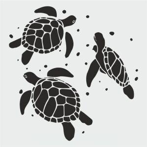 Deniz Temalı Desen Stencil Şablon (25x25) DN-019