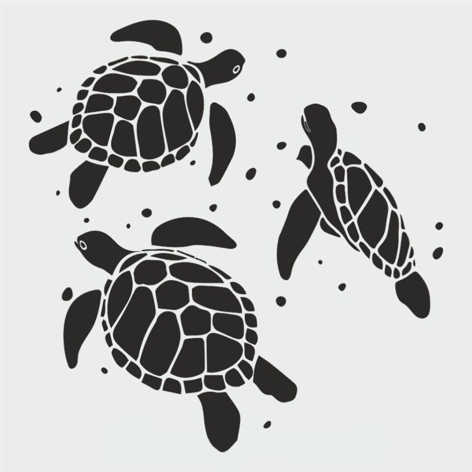 Deniz Temalı Desen Stencil Şablon (25x25) DN-019