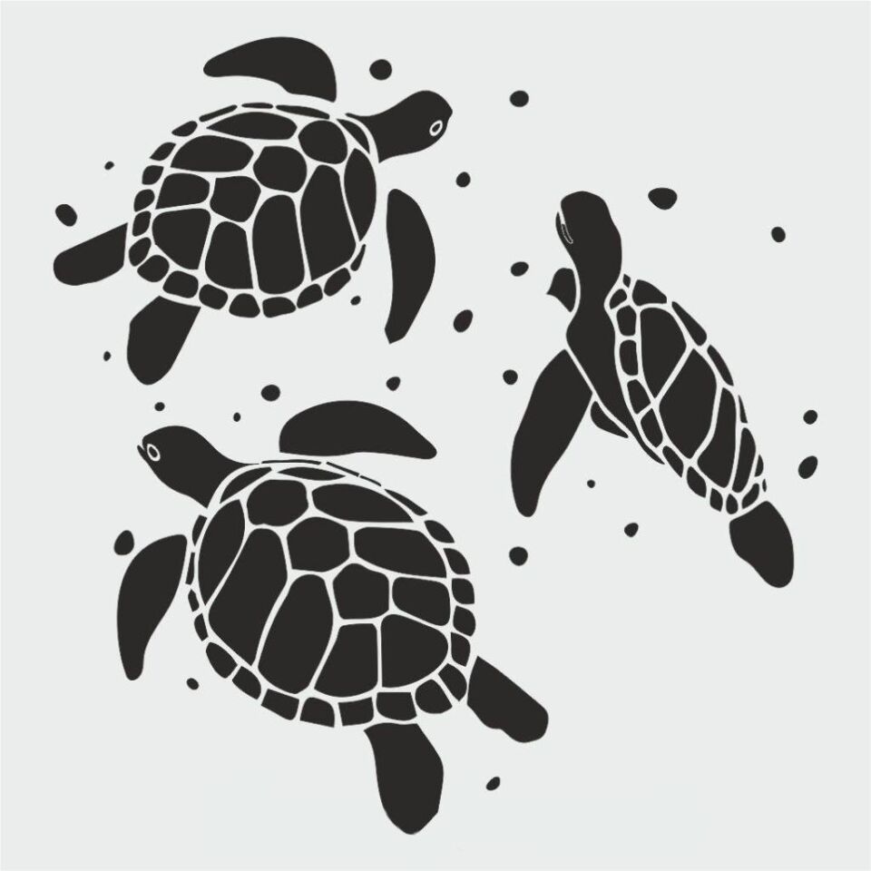 Deniz Temalı Desen Stencil Şablon (25x25) DN-019