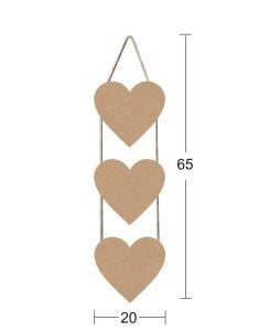 Askılı 3' lü Ahşap Pano 65x20cm F724