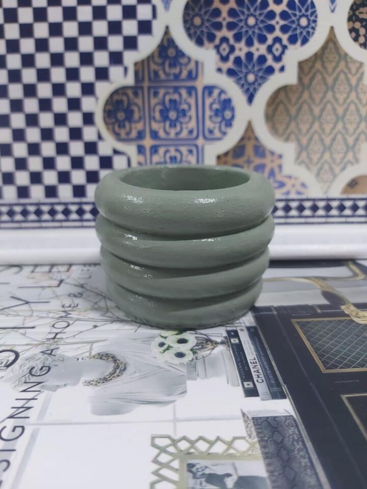 Dekoratif Silindir Saksı 8x6cm Adaçayı