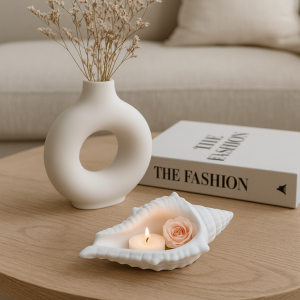 Büyük İstiridye Deniz Kabuğu Kase 17x11cm