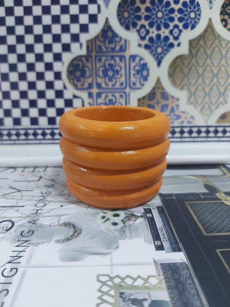 Dekoratif Silindir Saksı 8x6cm Balkabağı