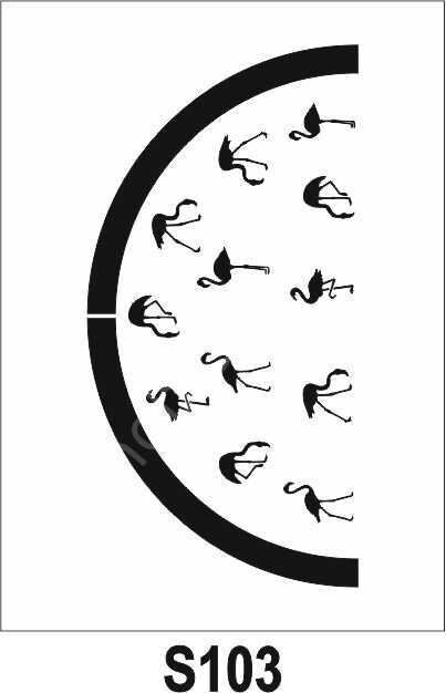 Diğer Karışık Desenler Stencil Şablon (19x38) S-103