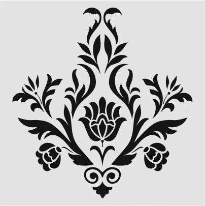 Damask Desen Stencil Şablon (30x30) DA-043