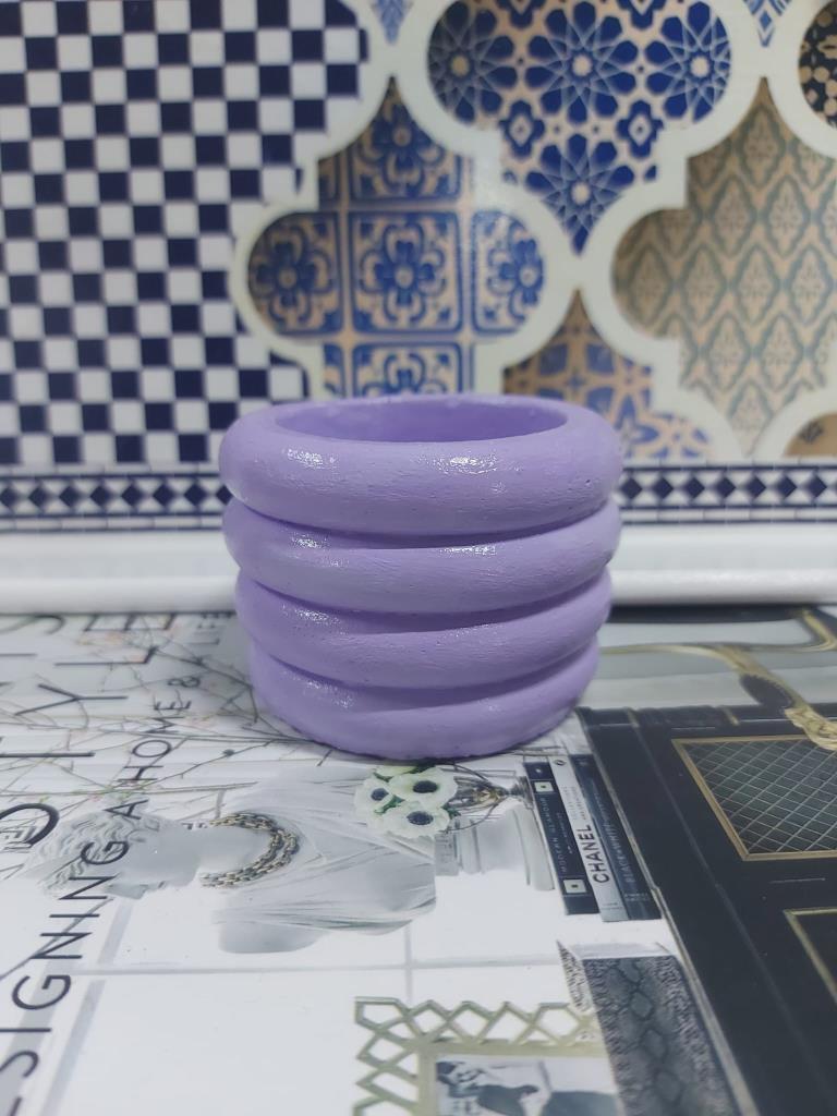 Dekoratif Silindir Saksı 8x6cm Pastel Lila