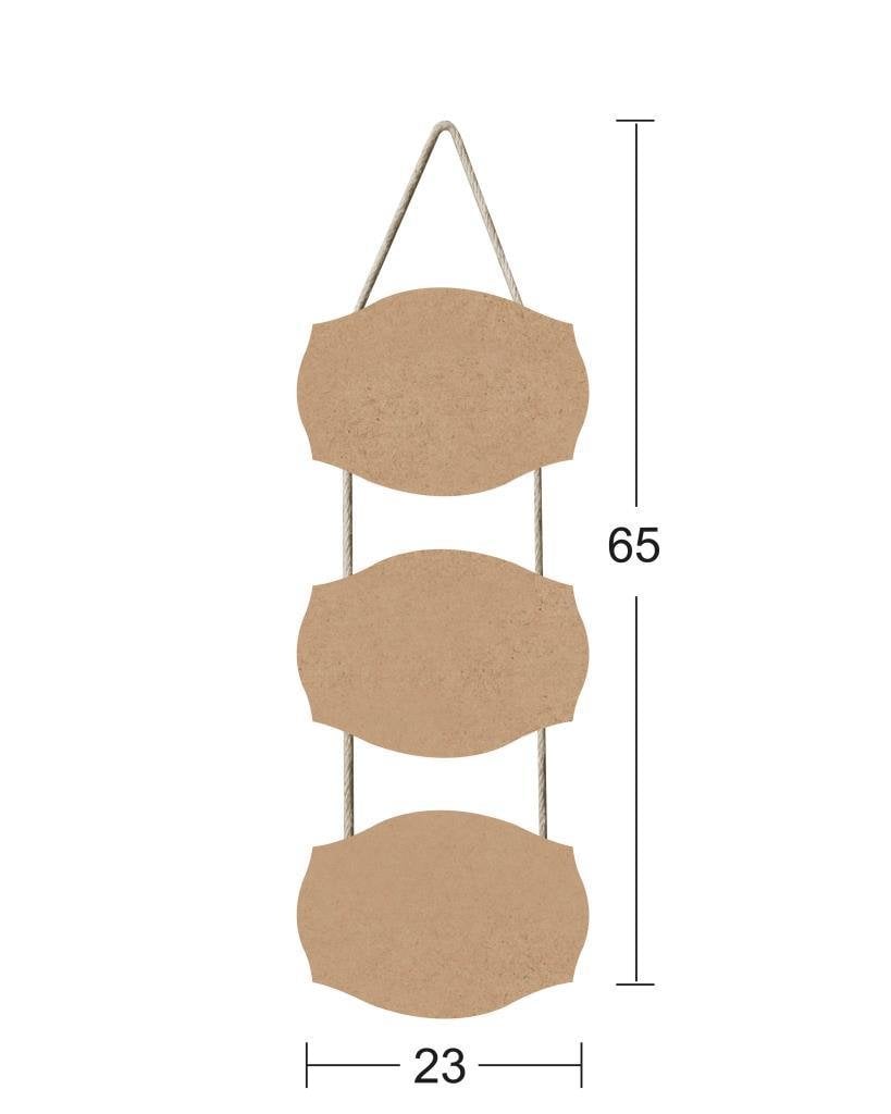 Askılı 3 lü Ahşap Pano 65x23cm F727