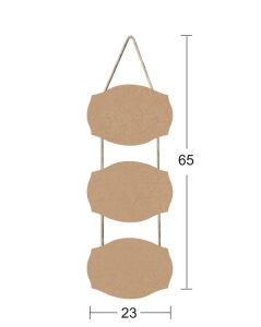 Askılı 3 lü Ahşap Pano 65x23cm F727