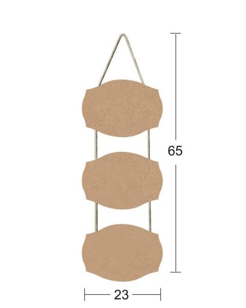 Askılı 3 lü Ahşap Pano 65x23cm F727