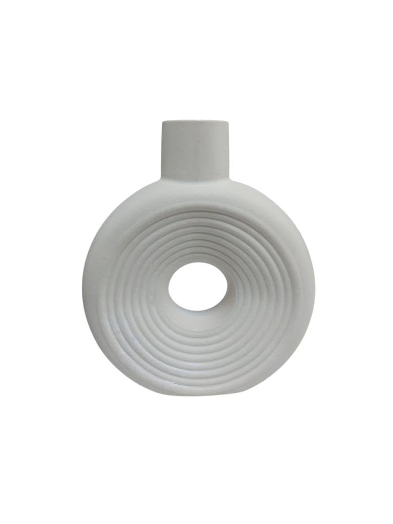 Büyük Yuvarlak Çizgili Vazo 18x16cm