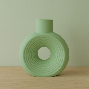 Büyük Yuvarlak Çizgili Vazo 18x16cm