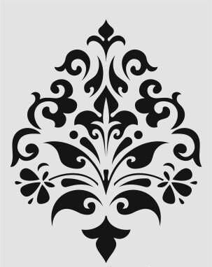 Damask Desen Stencil Şablon (25x35) DA-044