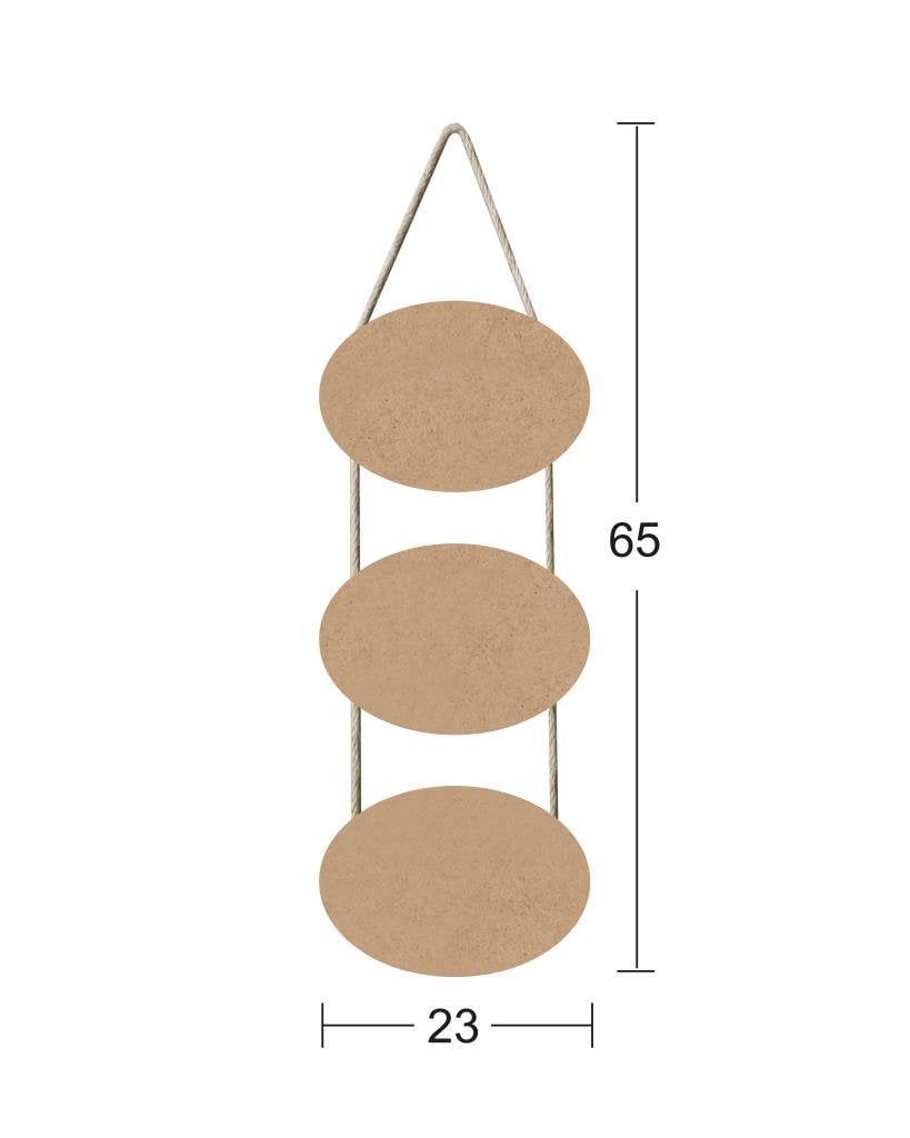 Askılı 3 lü Ahşap Pano 65x23cm F728