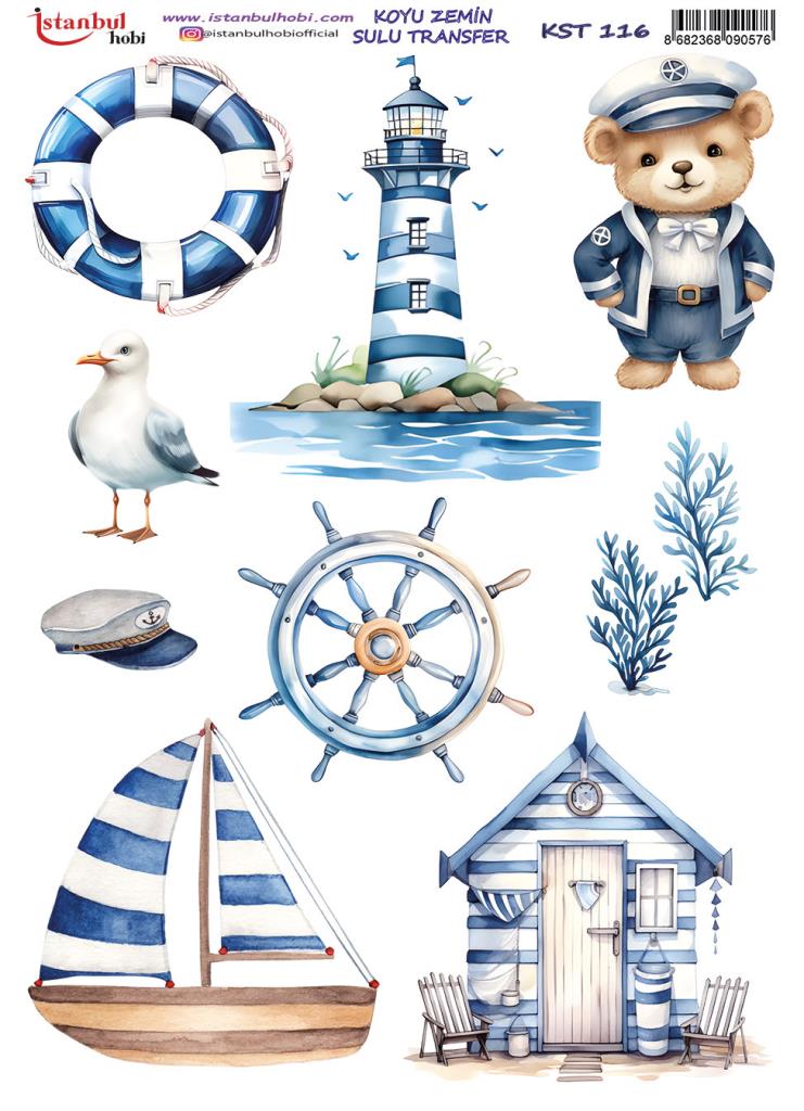 Koyu Zemin Sulu Transfer Kağıdı 25x35cm KST-116