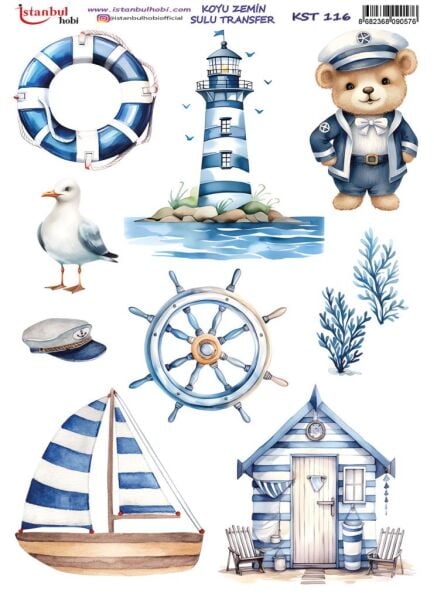 Koyu Zemin Sulu Transfer Kağıdı 25x35cm KST-116