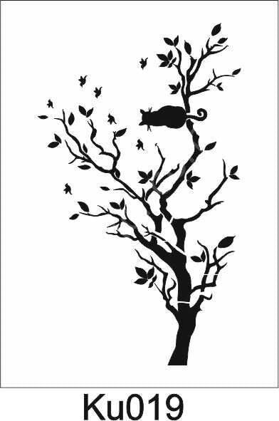 Kuş Temalı Desenler Stencil Şablon (21x30) KU-019
