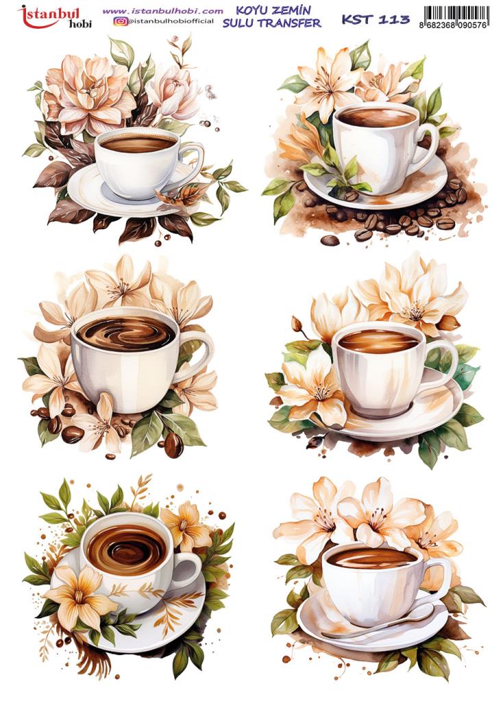 Koyu Zemin Sulu Transfer Kağıdı 25x35cm KST-113