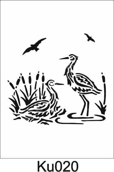 Kuş Temalı Desenler Stencil Şablon (25x25) KU-020