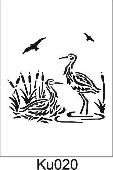 Kuş Temalı Desenler Stencil Şablon (25x25) KU-020