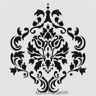 Damask Desen Stencil Şablon (25x25) DA-049