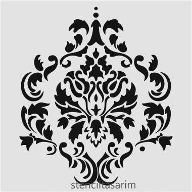 Damask Desen Stencil Şablon (25x25) DA-049