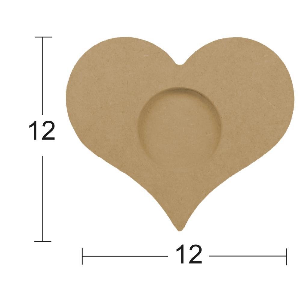 Dekoratif Ahşap Kalp Mumluk M03