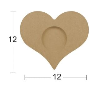 Dekoratif Ahşap Kalp Mumluk M03