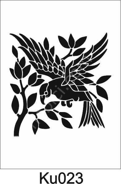 Kuş Temalı Desenler Stencil Şablon (25x25) KU-023