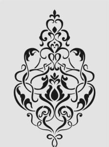 Damask Desen Stencil Şablon (25x35) DA-050