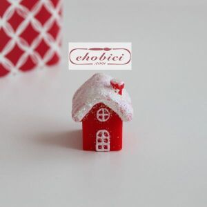 Dekoratif Kış Evi No:3 - 3,5x3cm