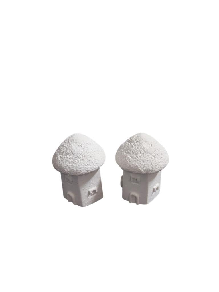 Dekoratif Kış Evi 2 li Set - 4x2,5cm + 4x2,5cm