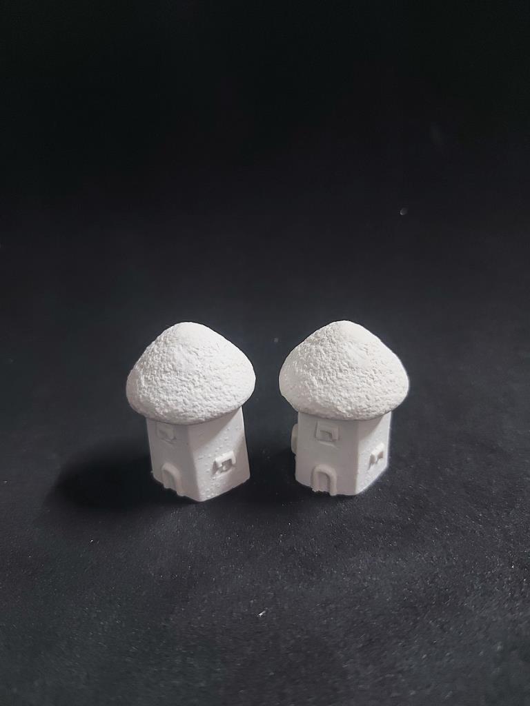 Dekoratif Kış Evi 2 li Set - 4x2,5cm + 4x2,5cm