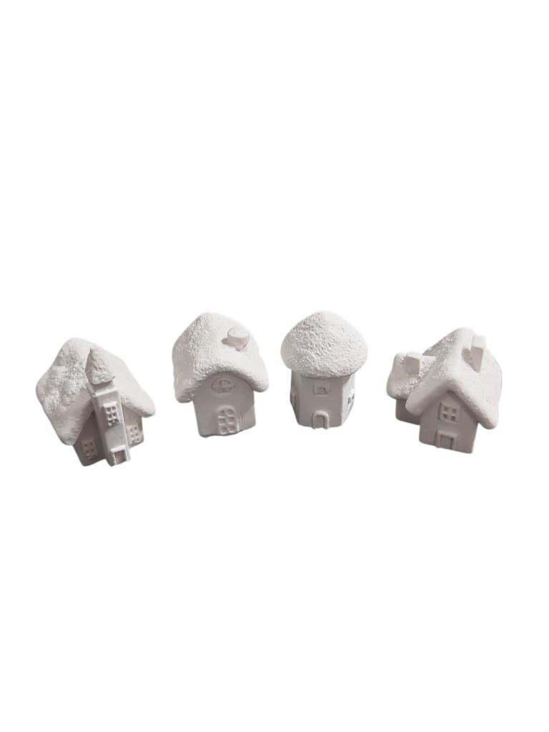 Dekoratif Kış Evleri 4 lü Set
