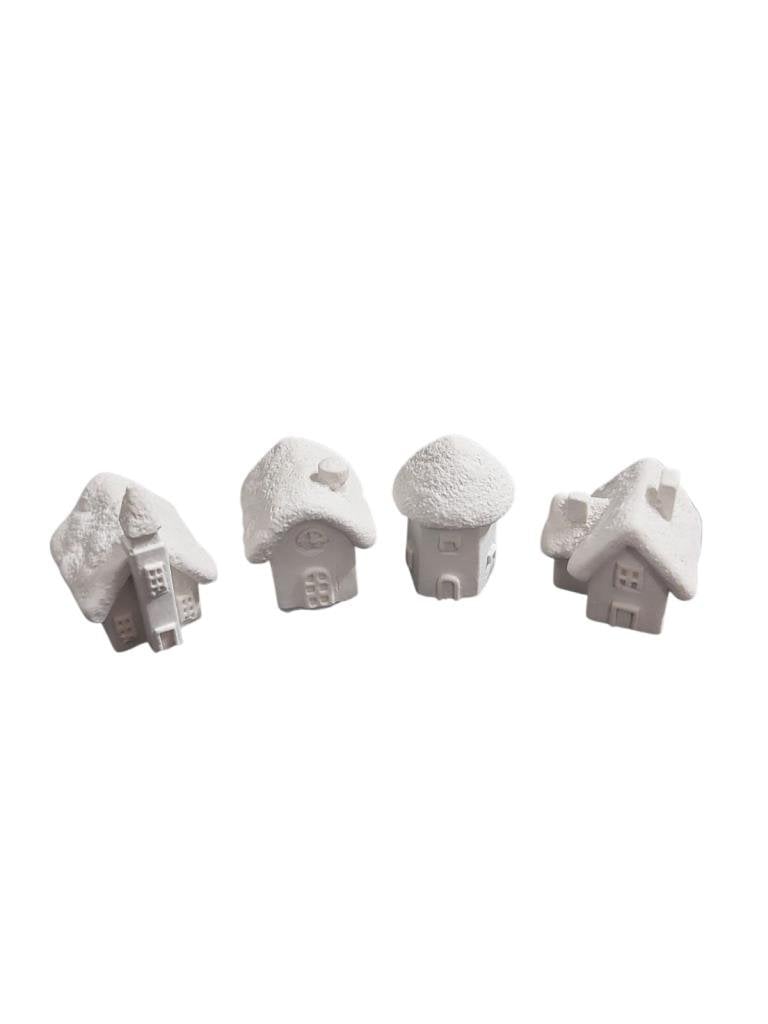 Dekoratif Kış Evleri 4 lü Set