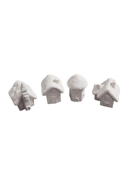 Dekoratif Kış Evleri 4 lü Set