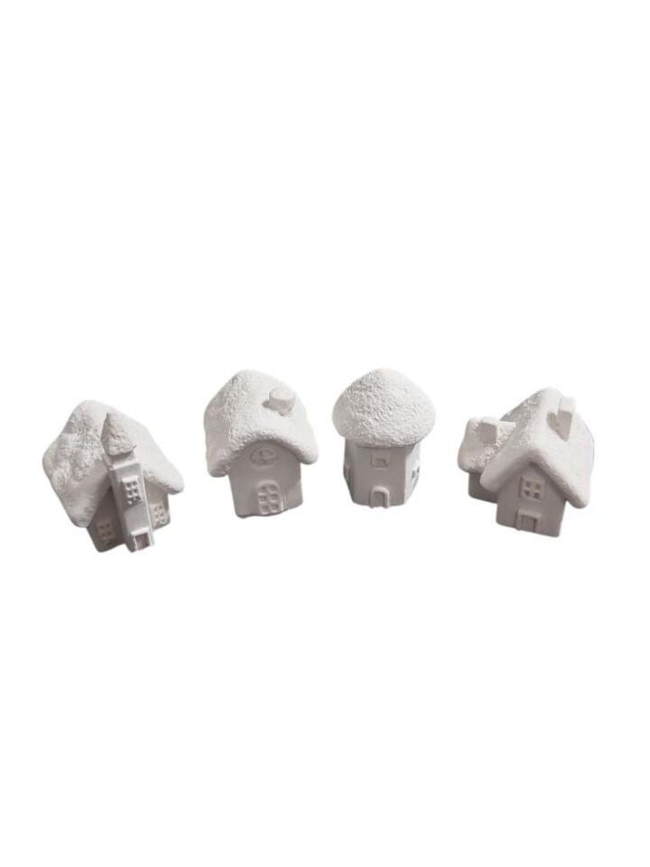 Dekoratif Kış Evleri 4 lü Set