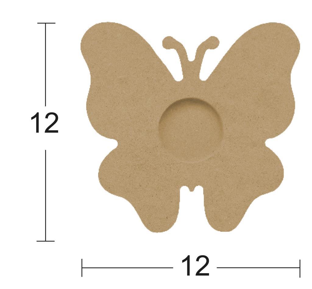 Dekoratif Ahşap Kelebek Mumluk M06